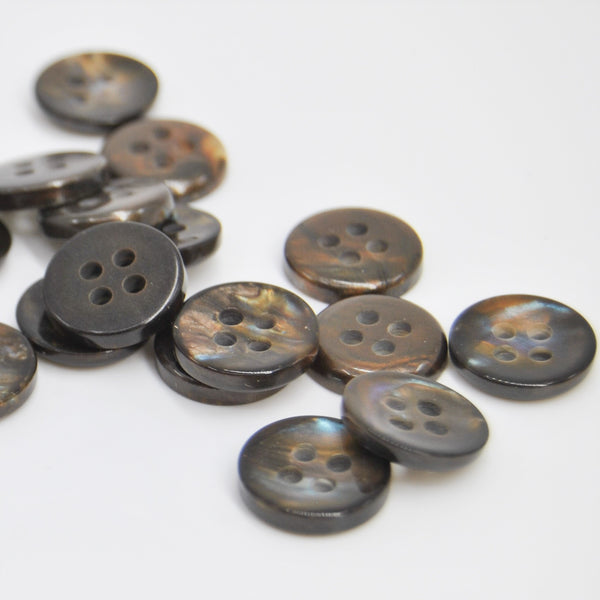 Button - Shirt / Mottled Brown 'Go To' – 12mm